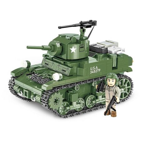 COBI 3048 non  ĐẠI ĐỘI ANH HÙNG 3 M3A1 STUART tỷ lệ 1:35 bộ đồ chơi xếp lắp ráp ghép mô hình Military Army Quân Sự Bộ Đội 490 khối