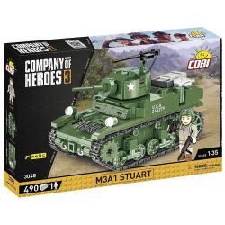 COBI 3048 non  ĐẠI ĐỘI ANH HÙNG 3 M3A1 STUART tỷ lệ 1:35 bộ đồ chơi xếp lắp ráp ghép mô hình Military Army Quân Sự Bộ Đội 490 khối