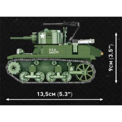 COBI 3048 non  ĐẠI ĐỘI ANH HÙNG 3 M3A1 STUART tỷ lệ 1:35 bộ đồ chơi xếp lắp ráp ghép mô hình Military Army Quân Sự Bộ Đội 490 khối
