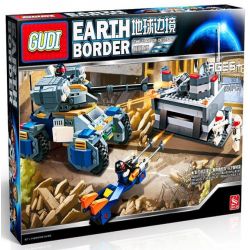 GUDI 8216 non  TRUNG TÂM PHÒNG VỆ bộ đồ chơi xếp lắp ráp ghép mô hình Earth Border Biến Giới Trái Đất 531 khối