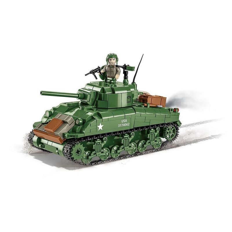 COBI 3044 non  ĐẠI ĐỘI ANH HÙNG 3 SHERMAN M4A1 tỷ lệ 1:35 bộ đồ chơi xếp lắp ráp ghép mô hình Military Army Quân Sự Bộ Đội 615 khối