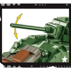COBI 3044 non  ĐẠI ĐỘI ANH HÙNG 3 SHERMAN M4A1 tỷ lệ 1:35 bộ đồ chơi xếp lắp ráp ghép mô hình Military Army Quân Sự Bộ Đội 615 khối