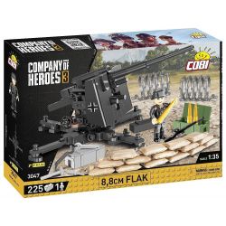 COBI 3047 non  ĐẠI ĐỘI ANH HÙNG 3 PHÁO PHÒNG KHÔNG FLAK 88MM CỦA ĐỨC tỷ lệ 1:35 bộ đồ chơi xếp lắp ráp ghép mô hình Military Army 8 8 CM FLAK Quân Sự Bộ Đội 225 khối