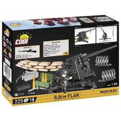COBI 3047 non  ĐẠI ĐỘI ANH HÙNG 3 PHÁO PHÒNG KHÔNG FLAK 88MM CỦA ĐỨC tỷ lệ 1:35 bộ đồ chơi xếp lắp ráp ghép mô hình Military Army 8 8 CM FLAK Quân Sự Bộ Đội 225 khối