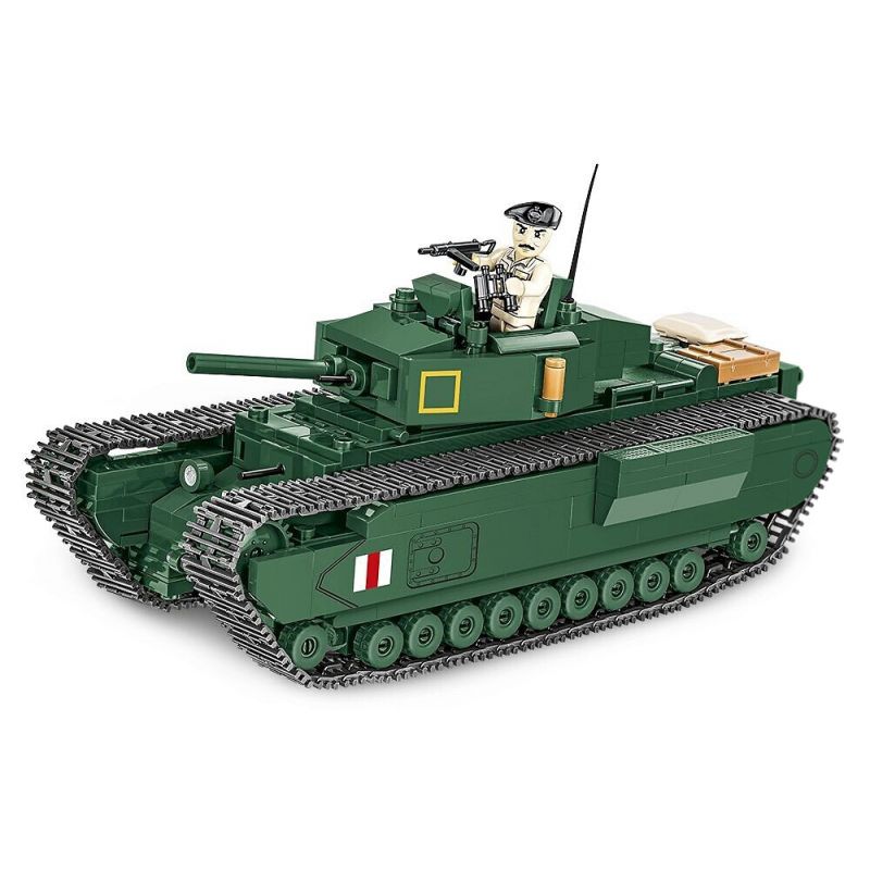 COBI 3046 non  ĐẠI ĐỘI ANH HÙNG 3 XE TĂNG BỘ BINH CHURCHILL MK. III tỷ lệ 1:35 bộ đồ chơi xếp lắp ráp ghép mô hình Military Army Quân Sự Bộ Đội 654 khối