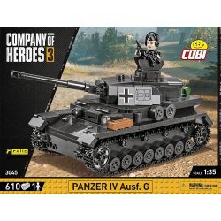COBI 3045 non  ĐẠI ĐỘI ANH HÙNG 3 PANZER IV TYPE tỷ lệ 1:35 bộ đồ chơi xếp lắp ráp ghép mô hình Military Army PANZER IV AUSF. G Quân Sự Bộ Đội 610 khối