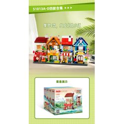 GUDI 51013 non  4 KHUNG CẢNH ĐƯỜNG PHỐ TRONG HÀNH TRÌNH BƯU ĐIỆN XINNIAN COFFEE TIME MAIXIANG STORY KHÁCH SẠN bộ đồ chơi xếp lắp ráp ghép mô hình Creator STREET ON THE JOURNEY Sáng Tạo 1098 khối