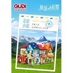GUDI 51013 non  4 KHUNG CẢNH ĐƯỜNG PHỐ TRONG HÀNH TRÌNH BƯU ĐIỆN XINNIAN COFFEE TIME MAIXIANG STORY KHÁCH SẠN bộ đồ chơi xếp lắp ráp ghép mô hình Creator STREET ON THE JOURNEY Sáng Tạo 1098 khối