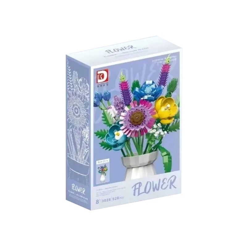 DK 3028 non  BÓ HOA bộ đồ chơi xếp lắp ráp ghép mô hình Flowers 528 khối
