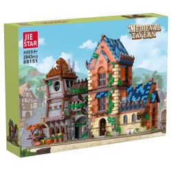 JIESTAR 89151 non  QUÁN RƯỢU THỜI TRUNG CỔ bộ đồ chơi xếp lắp ráp ghép mô hình Medieval Castle MEDIEVAL TAVERN Chiến Tranh Trung Cổ 2843 khối