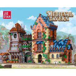 JIESTAR 89151 non  QUÁN RƯỢU THỜI TRUNG CỔ bộ đồ chơi xếp lắp ráp ghép mô hình Medieval Castle MEDIEVAL TAVERN Chiến Tranh Trung Cổ 2843 khối