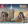 JIESTAR 89150 non  THỊ TRƯỜNG THỜI TRUNG CỔ bộ đồ chơi xếp lắp ráp ghép mô hình Medieval Castle MEDIEVAL MARKET Chiến Tranh Trung Cổ 3335 khối
