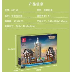 JIESTAR 89150 non  THỊ TRƯỜNG THỜI TRUNG CỔ bộ đồ chơi xếp lắp ráp ghép mô hình Medieval Castle MEDIEVAL MARKET Chiến Tranh Trung Cổ 3335 khối