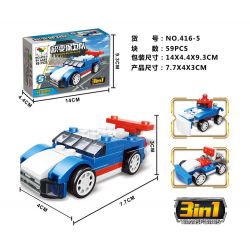 NOT  BLUE RACER 31027 LITTLE COMPANION 416-5 XINH 5500B xếp lắp ráp ghép mô hình TAY ĐUA XANH MÀU Creator Sáng Tạo 67 khối