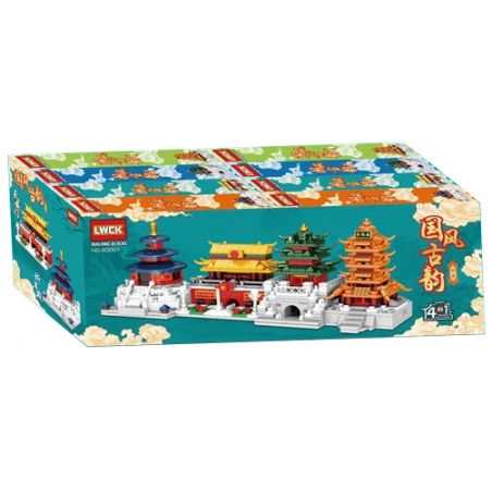 LWCK 60051 non  4 LOẠI ĐƯỜNG PHỐ MANG PHONG CÁCH TRUYỀN THỐNG TRUNG HOA SẢNH CẦU MÙA MÀNG QUẢNG TRƯỜNG THIÊN MÔN THÁP CHUÔNG TÂY HẠC VÀNG bộ đồ chơi xếp lắp ráp ghép mô hình Creator Sáng Tạo
