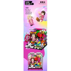 AREA-X AB0006 0006 non  LỄ HỘI ÂM NHẠC DÂU TÂY X-BOX SÂN KHẤU TÌNH YÊU bộ đồ chơi xếp lắp ráp ghép mô hình LOVE STAGE