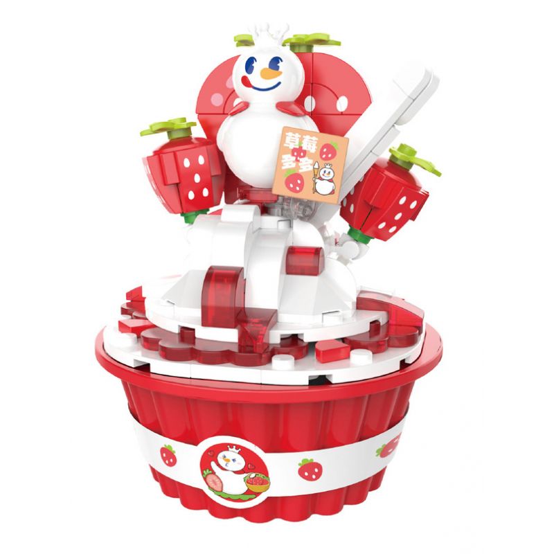 JAKI XWZB-23020 23020 XWZB23020 non  MICHELLE ICE CITY RẤT NHIỀU DÂU TÂY VUA TUYẾT THIÊN ĐƯỜNG MẬT ONG NGỌT NGÀO bộ đồ chơi xếp lắp ráp ghép mô hình SNOW KING STRAWBERRY CAKE