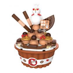 JAKI XWZB-23018 23018 XWZB23018 non  THÀNH PHỐ BĂNG MIXUE MOCHA CRUNCH SNOW KING SWEET HONEY PARADISE bộ đồ chơi xếp lắp ráp ghép mô hình SNOW KING MOCHA CAKE