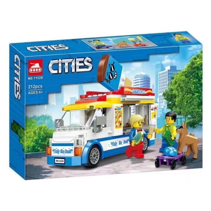 NOT  ICE CREAM TRUCK 60253 LARI BELA 11528 xếp lắp ráp ghép mô hình XE BÁN KEM TẢI City Thành Phố 200 khối