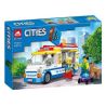 NOT  ICE CREAM TRUCK 60253 LARI BELA 11528 xếp lắp ráp ghép mô hình XE BÁN KEM TẢI City Thành Phố 200 khối