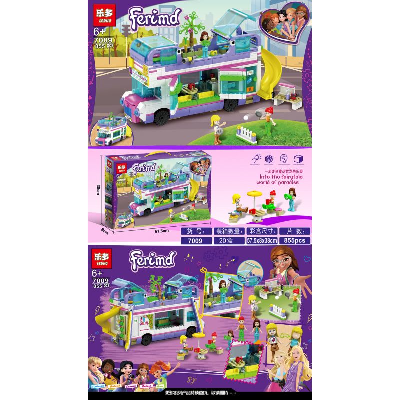 NOT  HIP BUS 41395 LARI/BELA 11604 LEDUO 7009 xếp lắp ráp ghép mô hình NHỮNG NGƯỜI BẠN TỐT CHUYẾN XE TÌNH BUÝT Các Bạn Gái 778 khối