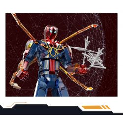 THULE 6015 non  MÁY NGƯỜI NHỆN bộ đồ chơi xếp lắp ráp ghép mô hình Spider-Man SPIDER HERO UPHOLD JUSTICE 1132 khối