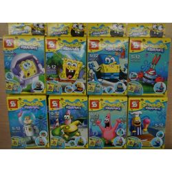 Q177 R J231 LELE 78023 SHENG YUAN SY SY177 non  8 NHÂN VẬT NHỎ bộ đồ chơi xếp lắp ráp ghép mô hình Spongebob Squarepants Chú Bọt Biển Tinh Nghịch