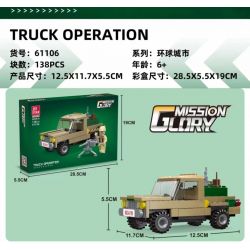 JIESTAR 61106 non  NHIỆM VỤ VINH QUANG XE CHIẾN ĐẤU BÁN TẢI bộ đồ chơi xếp lắp ráp ghép mô hình Military Army MISSION GLORY TRUCK OPERATION Quân Sự Bộ Đội 138 khối