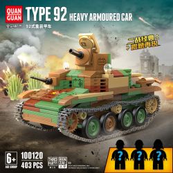 QuanGuan 100120 Quan Guan 100120 non  XE BỌC THÉP HẠNG NẶNG KIỂU 92 bộ đồ chơi xếp lắp ráp ghép mô hình Military Army TYPE 92 HEAVY ARMOURED CAR Quân Sự Bộ Đội 403 khối