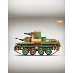 QuanGuan 100120 Quan Guan 100120 non  XE BỌC THÉP HẠNG NẶNG KIỂU 92 bộ đồ chơi xếp lắp ráp ghép mô hình Military Army TYPE 92 HEAVY ARMOURED CAR Quân Sự Bộ Đội 403 khối