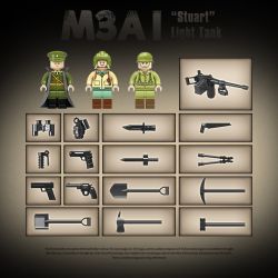 QuanGuan 100103 Quan Guan 100103 non  TĂNG HẠNG TRUNG M3 "GRANT LEE" bộ đồ chơi xếp lắp ráp ghép mô hình Military Army M3B1 Quân Sự Bộ Đội 601 khối