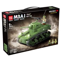 QuanGuan 100103 Quan Guan 100103 non  TĂNG HẠNG TRUNG M3 "GRANT LEE" bộ đồ chơi xếp lắp ráp ghép mô hình Military Army M3B1 Quân Sự Bộ Đội 601 khối