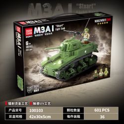 QuanGuan 100103 Quan Guan 100103 non  TĂNG HẠNG TRUNG M3 "GRANT LEE" bộ đồ chơi xếp lắp ráp ghép mô hình Military Army M3B1 Quân Sự Bộ Đội 601 khối