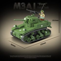 QuanGuan 100103 Quan Guan 100103 non  TĂNG HẠNG TRUNG M3 "GRANT LEE" bộ đồ chơi xếp lắp ráp ghép mô hình Military Army M3B1 Quân Sự Bộ Đội 601 khối