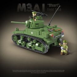 QuanGuan 100103 Quan Guan 100103 non  TĂNG HẠNG TRUNG M3 "GRANT LEE" bộ đồ chơi xếp lắp ráp ghép mô hình Military Army M3B1 Quân Sự Bộ Đội 601 khối