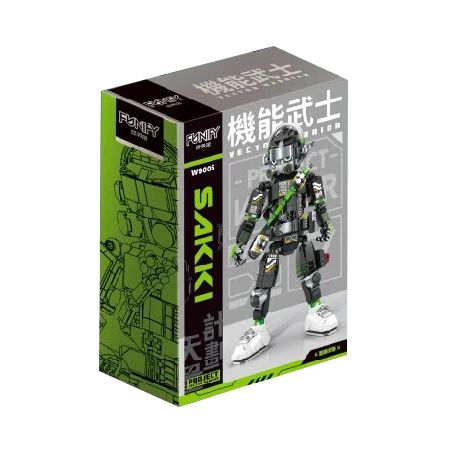 FUNIFY W9005 9005 non  CHIẾN BINH CHỨC NĂNG SAKKI ĐEN bộ đồ chơi xếp lắp ráp ghép mô hình VECTOR WARRIOR