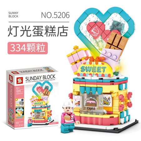 SHENG YUAN SY 5206 non  BAKERY SÁNG bộ đồ chơi xếp lắp ráp ghép mô hình 334 khối