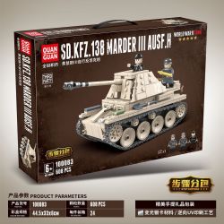 QuanGuan 100083 Quan Guan 100083 non  PHÁO CHỐNG TĂNG TỰ HÀNH WEASEL bộ đồ chơi xếp lắp ráp ghép mô hình Military Army SD.KFZ.138 MARDER III AUSF.H Quân Sự Bộ Đội 608 khối