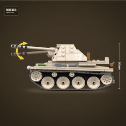 QuanGuan 100083 Quan Guan 100083 non  PHÁO CHỐNG TĂNG TỰ HÀNH WEASEL bộ đồ chơi xếp lắp ráp ghép mô hình Military Army SD.KFZ.138 MARDER III AUSF.H Quân Sự Bộ Đội 608 khối