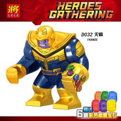 LELE D032 non  BỘ GĂNG TAY VÔ CỰC THANOS MINIFIGURE LỚN bộ đồ chơi xếp lắp ráp ghép mô hình Super Heroes HEROES GATHERING THANOS Siêu Nhân Anh Hùng