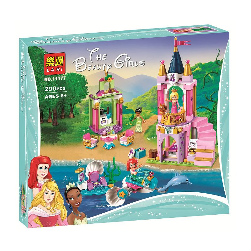NOT  ARIEL AURORA AND TIANA'S ROYAL CELEBRATION 41162 LARI 11177 LELE 37105 LEPIN 25023 xếp lắp ráp ghép mô hình LỄ KỶ NIỆM HOÀNG GIA CỦA ARIEL AURORA VÀ TIANA Disney Princess Công Chúa 182 khối