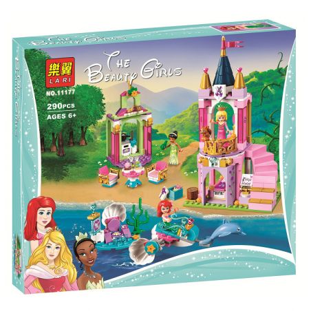 NOT  ARIEL AURORA AND TIANA'S ROYAL CELEBRATION 41162 LARI 11177 LELE 37105 LEPIN 25023 xếp lắp ráp ghép mô hình LỄ KỶ NIỆM HOÀNG GIA CỦA ARIEL AURORA VÀ TIANA Disney Princess Công Chúa 182 khối