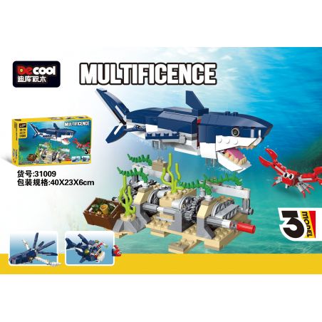 NOT  DEEP SEA CREATURES 31088 Decool 31009 Jisi 31009 xếp lắp ráp ghép mô hình SINH VẬT BIỂN SÂU Creator Sáng Tạo 230 khối