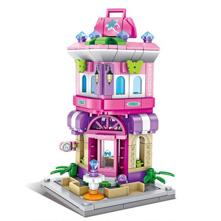 PanlosBrick 657038 Panlos Brick 657038 non  CỬA HÀNG TÚI XÁCH NỮ bộ đồ chơi xếp lắp ráp ghép mô hình Mini Modular STREEVIEW Đường Phố Thu Nhỏ 266 khối