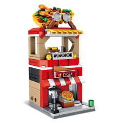 PanlosBrick 657034 Panlos Brick 657034 non  CỬA HÀNG BÁNH PIZZA bộ đồ chơi xếp lắp ráp ghép mô hình Mini Modular STREEVIEW Đường Phố Thu Nhỏ 260 khối
