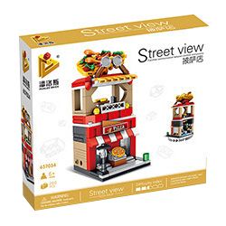 PanlosBrick 657034 Panlos Brick 657034 non  CỬA HÀNG BÁNH PIZZA bộ đồ chơi xếp lắp ráp ghép mô hình Mini Modular STREEVIEW Đường Phố Thu Nhỏ 260 khối