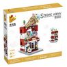 PanlosBrick 657033 Panlos Brick 657033 non  CỬA HÀNG KEM bộ đồ chơi xếp lắp ráp ghép mô hình Mini Modular STREEVIEW Đường Phố Thu Nhỏ 254 khối