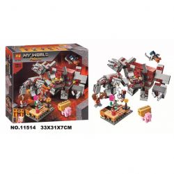 NOT  THE REDSTONE BATTLE 21163 LARI 11514 SX 1045 xếp lắp ráp ghép mô hình TRẬN CHIẾN REDSTONE ĐÁ ĐỎ Minecraft Game Xây Dựng 504 khối