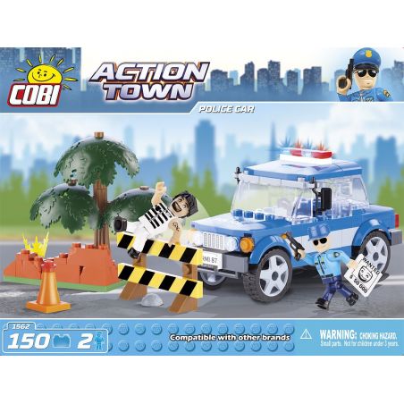 COBI CHARACTER BUILDING 1562 non  XE CẢNH SÁT bộ đồ chơi xếp lắp ráp ghép mô hình City POLICE CAR Thành Phố 150 khối