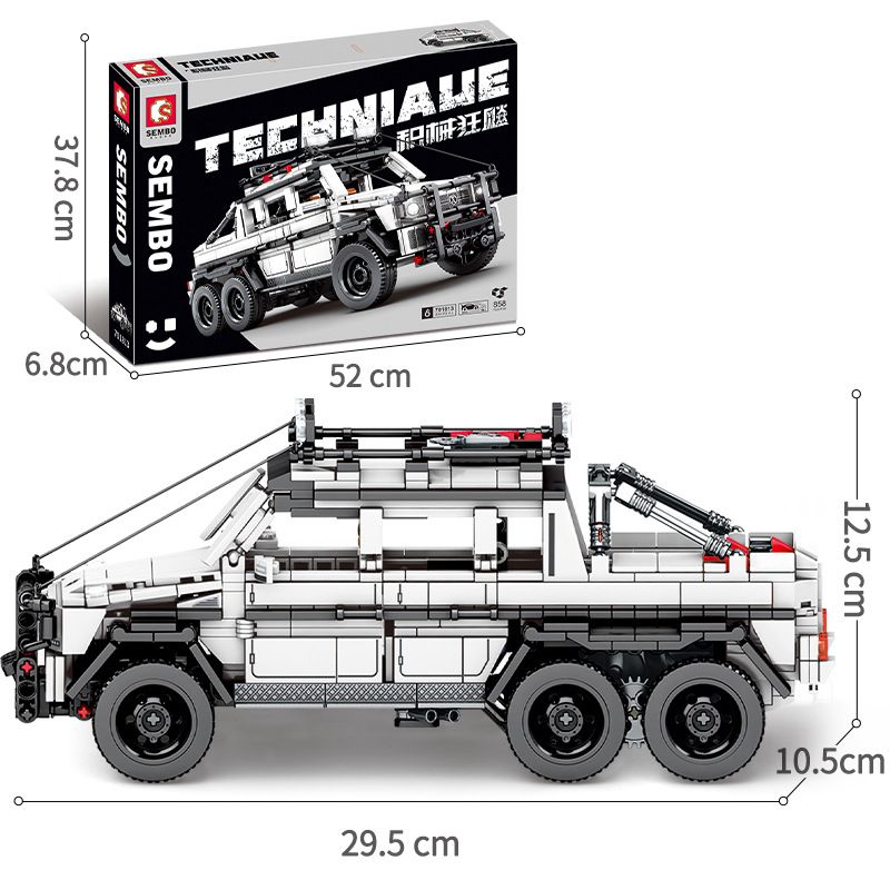 SEMBO 701813 SY 8403 non  XE LÙI MERCEDES-BENZ G63 AMG 6×6 bộ đồ chơi xếp lắp ráp ghép mô hình  Kỹ Thuật Công Nghệ Cao Mô Hình Phương Tiện 858 khối